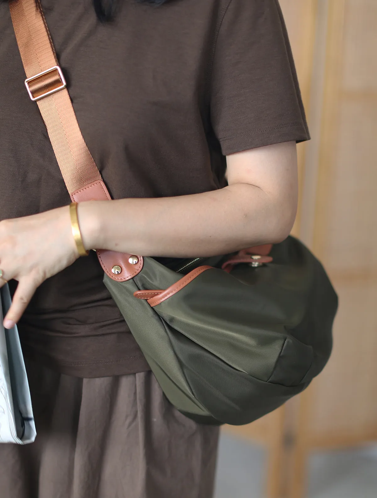 Stylish Womens Black Nylon Shoulder Bags Nylon Crossbody Bag