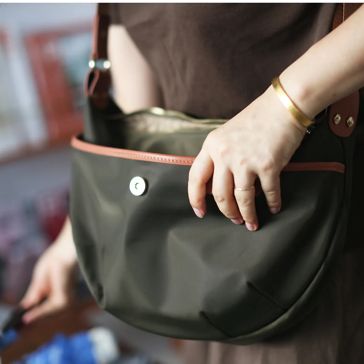 Stylish Womens Black Nylon Shoulder Bags Nylon Crossbody Bag