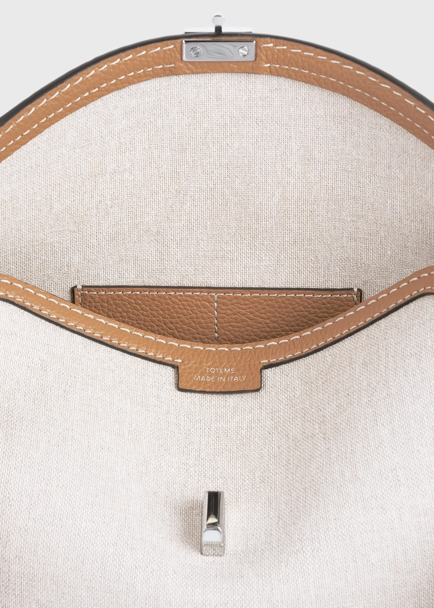 T-Lock canvas clutch ecru/tan