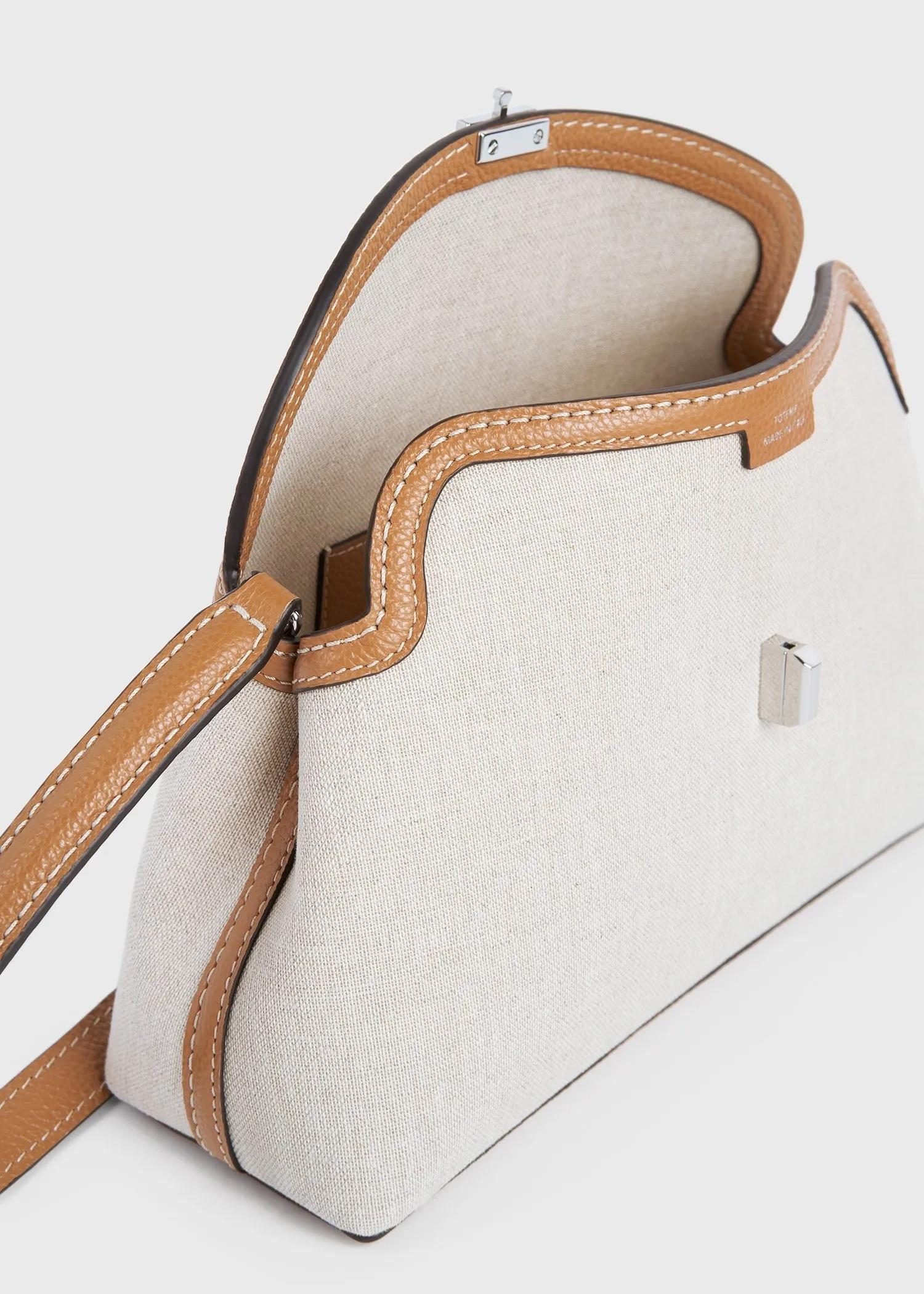 T-Lock canvas clutch ecru/tan