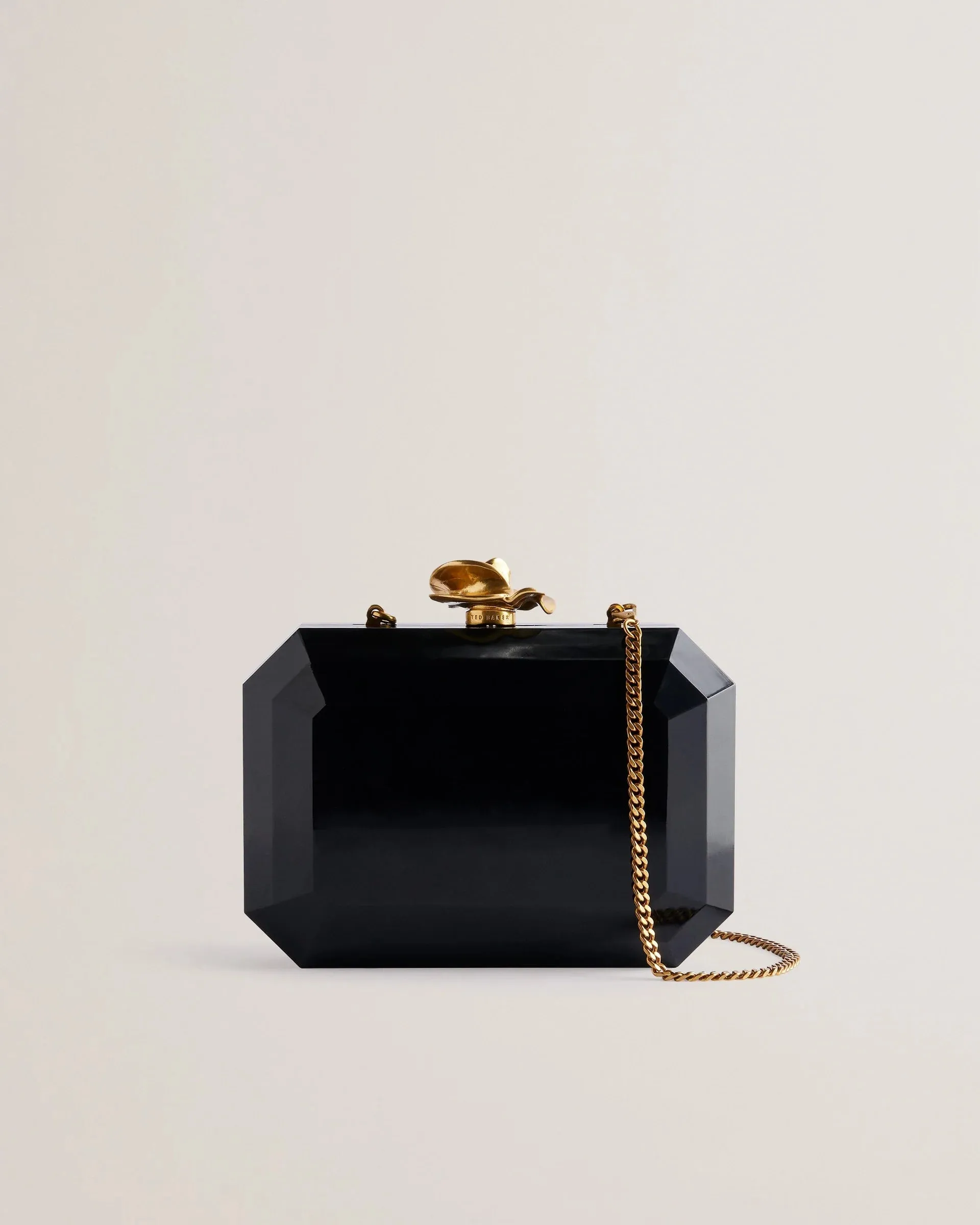 Ted Baker Jewlli Rose Clasp Detail Hardcase Clutch Bag | Dark Blue