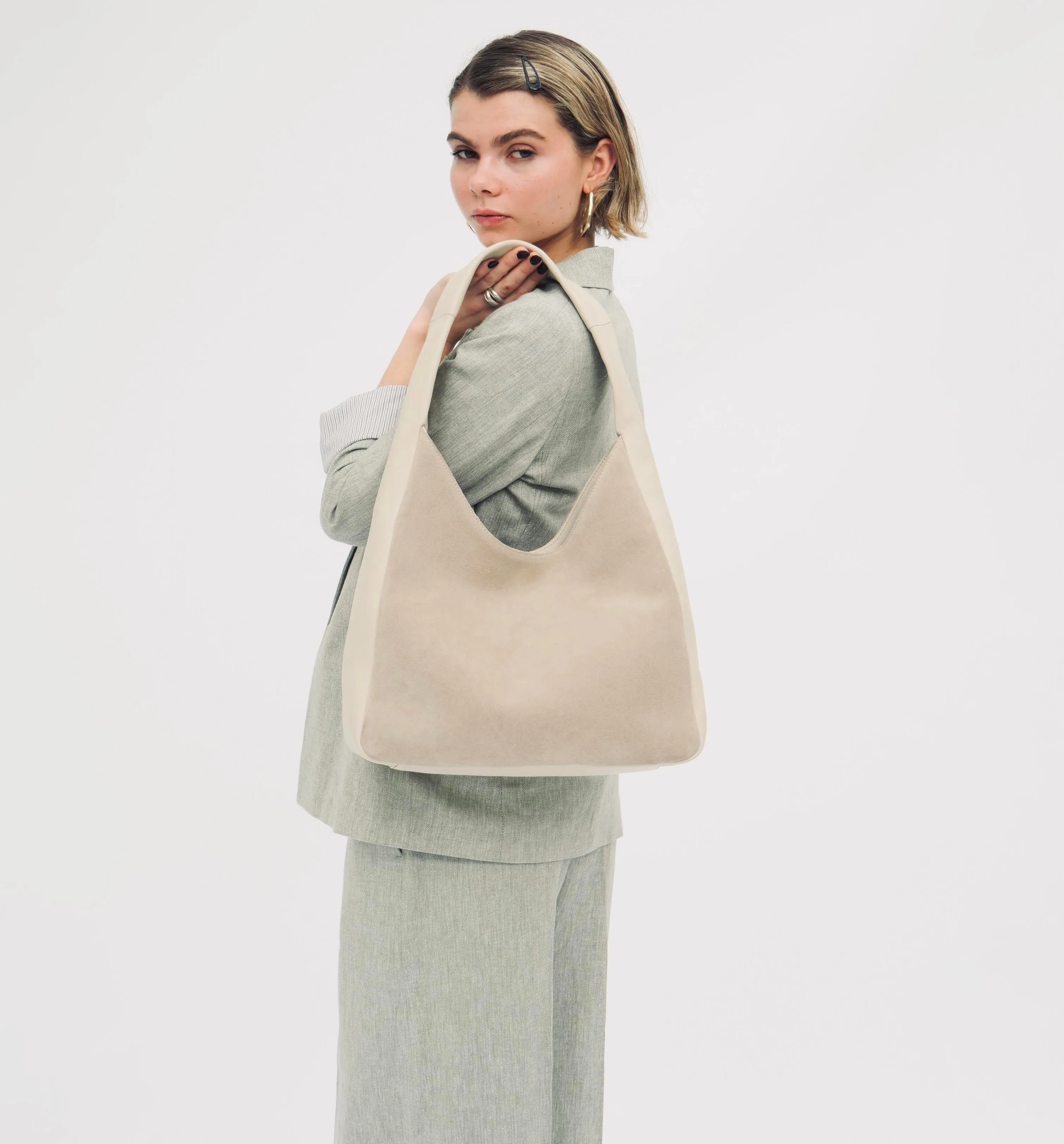 The Henry Stone Leather And Suede Hobo Bag