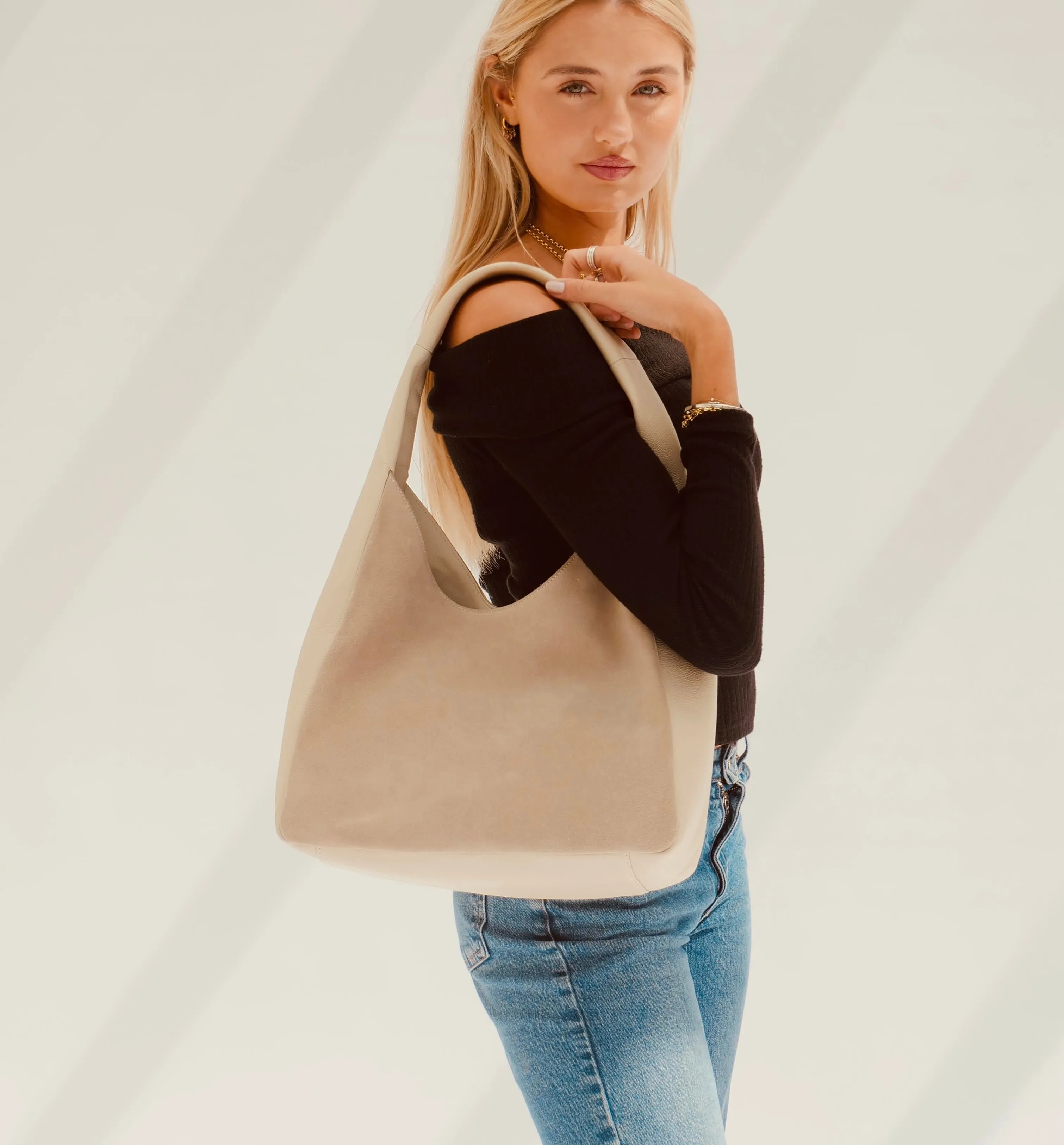 The Henry Stone Leather And Suede Hobo Bag