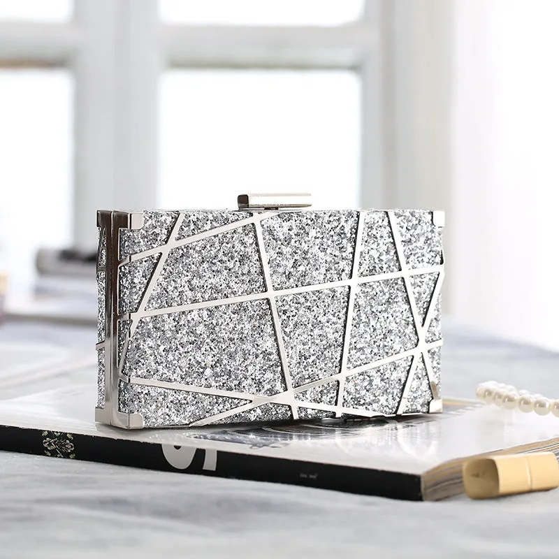 The Laser Clutch Bag in Gold, Champagne or Silver