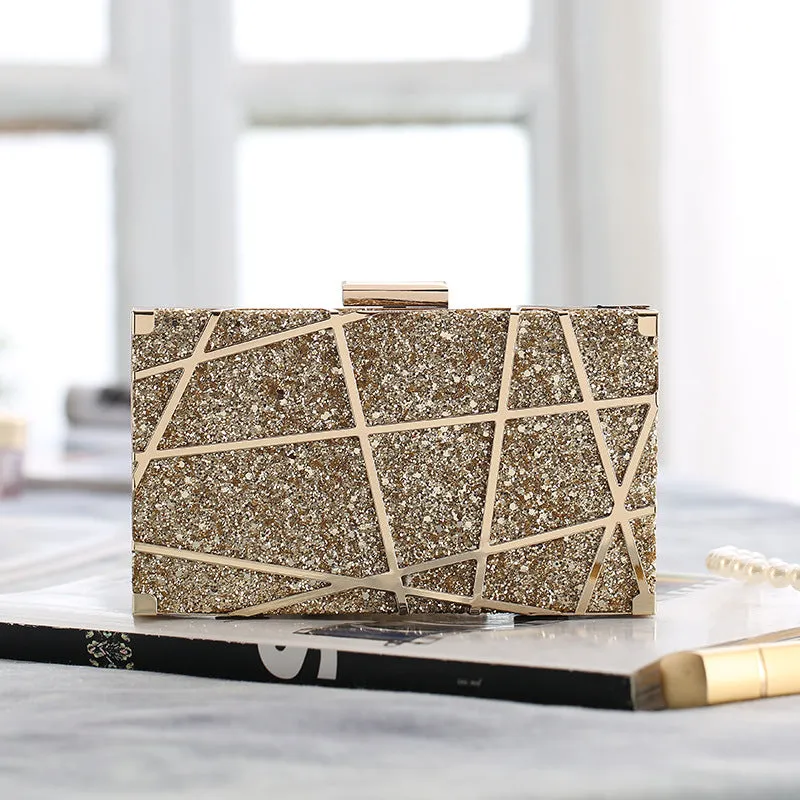 The Laser Clutch Bag in Gold, Champagne or Silver