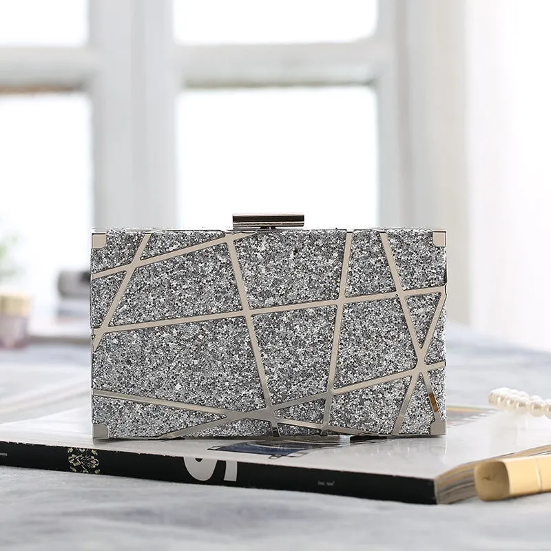 The Laser Clutch Bag in Gold, Champagne or Silver