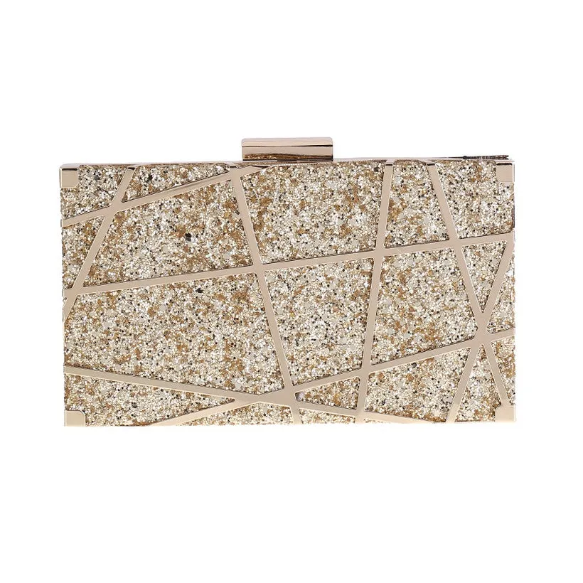 The Laser Clutch Bag in Gold, Champagne or Silver