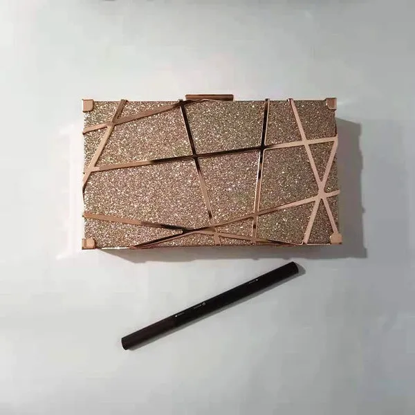 The Laser Clutch Bag in Gold, Champagne or Silver