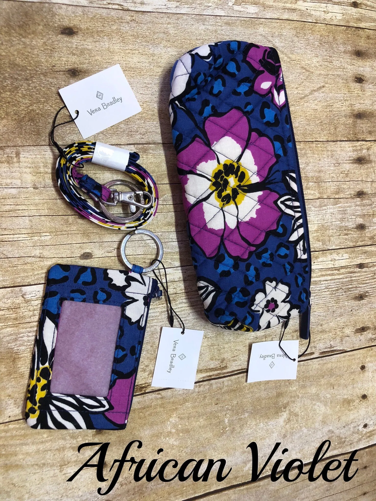 Vera Bradley 3 Pc sets (Lanyard, Zip ID Holder, Accessory Bag)