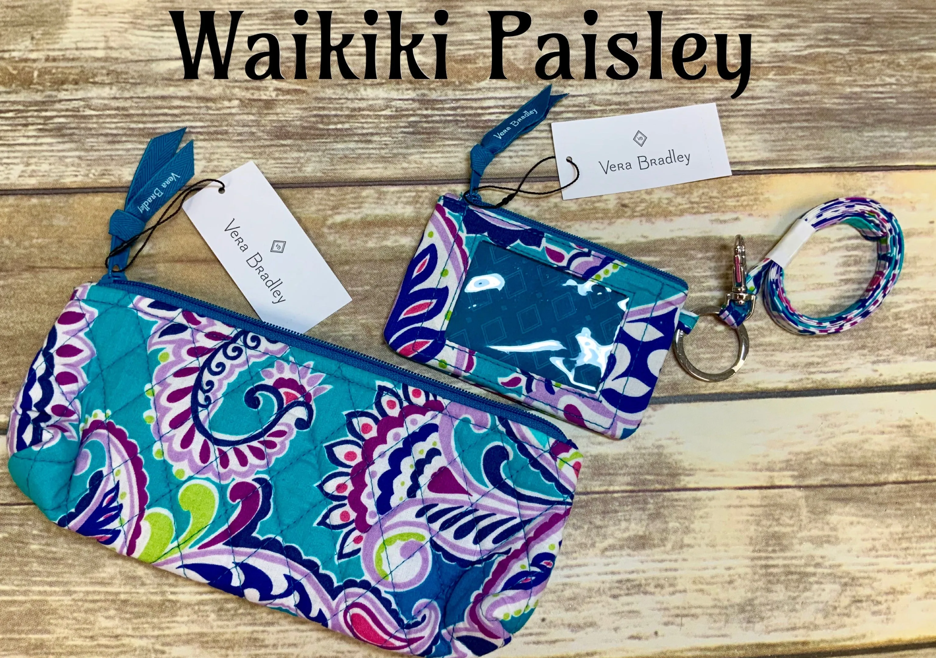 Vera Bradley 3 Pc sets (Lanyard, Zip ID Holder, Accessory Bag)