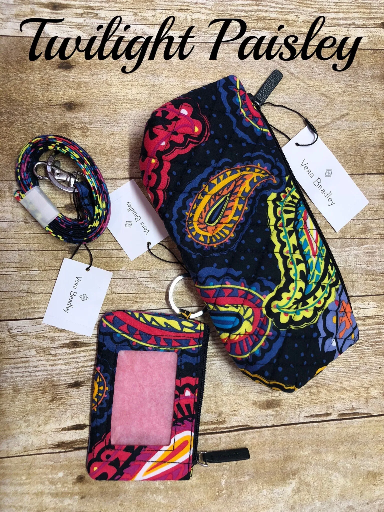 Vera Bradley 3 Pc sets (Lanyard, Zip ID Holder, Accessory Bag)