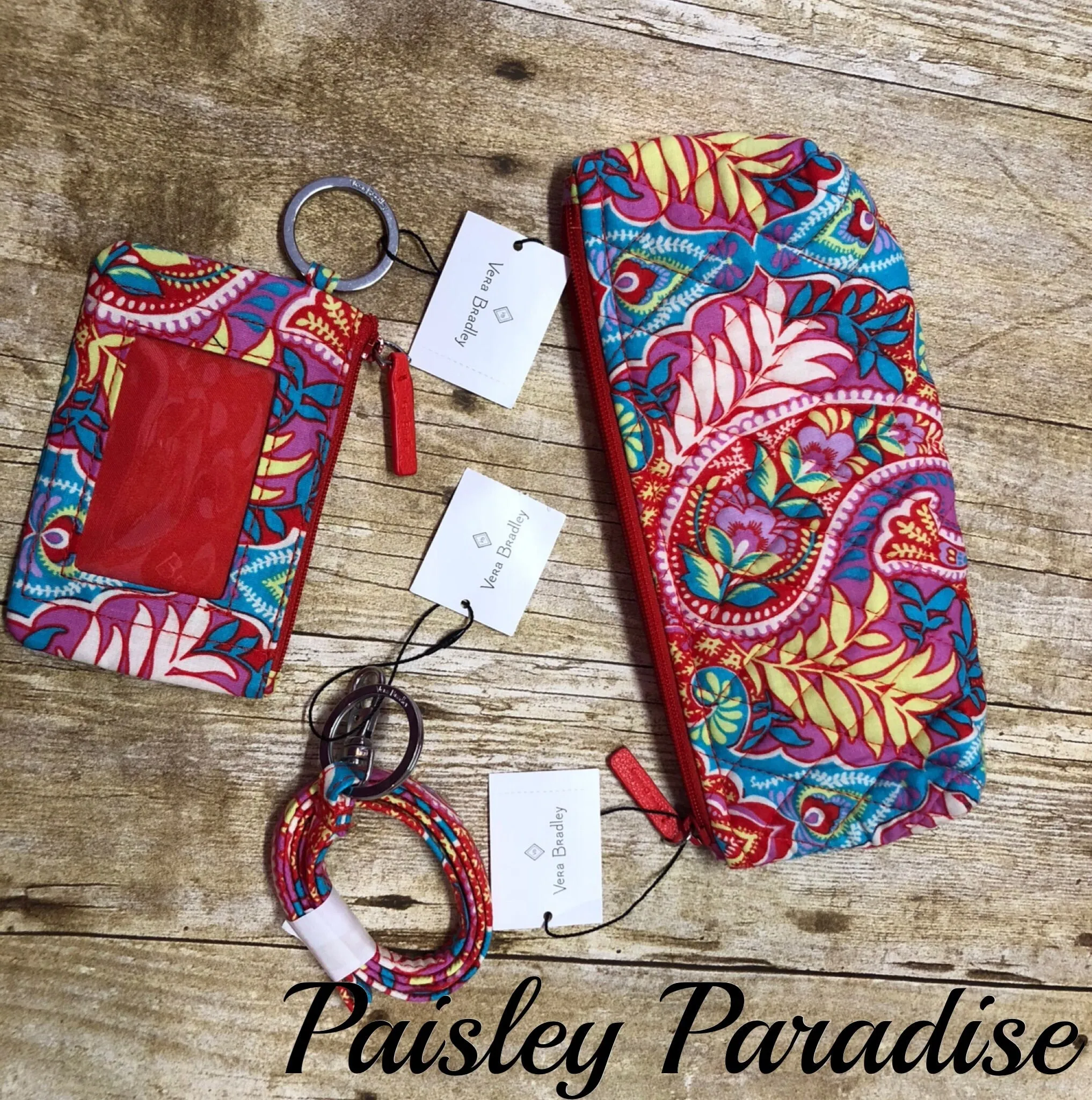 Vera Bradley 3 Pc sets (Lanyard, Zip ID Holder, Accessory Bag)