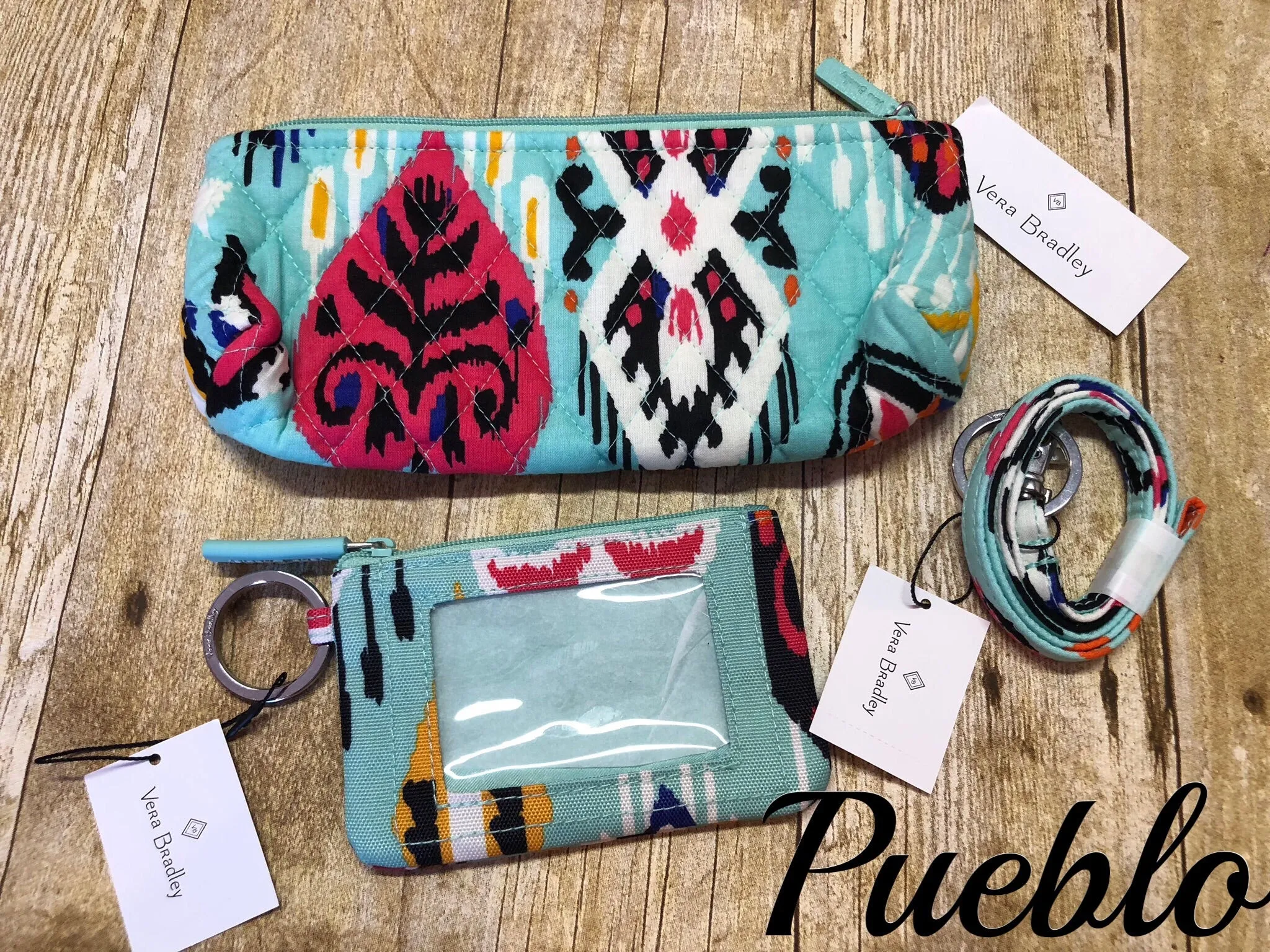Vera Bradley 3 Pc sets (Lanyard, Zip ID Holder, Accessory Bag)