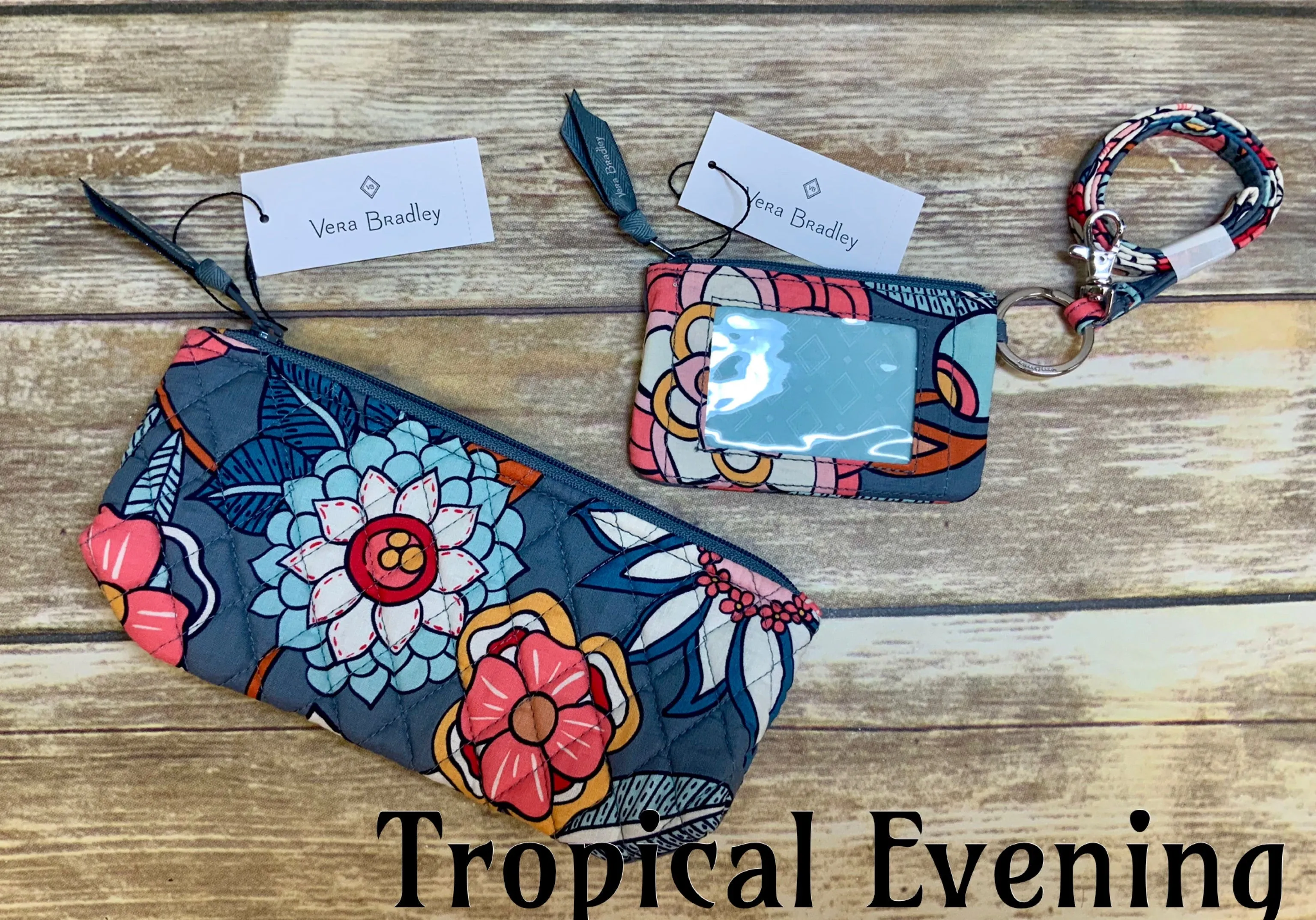 Vera Bradley 3 Pc sets (Lanyard, Zip ID Holder, Accessory Bag)