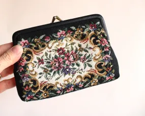 Vintage 1950s 1960s Tapestry Mini Clutch