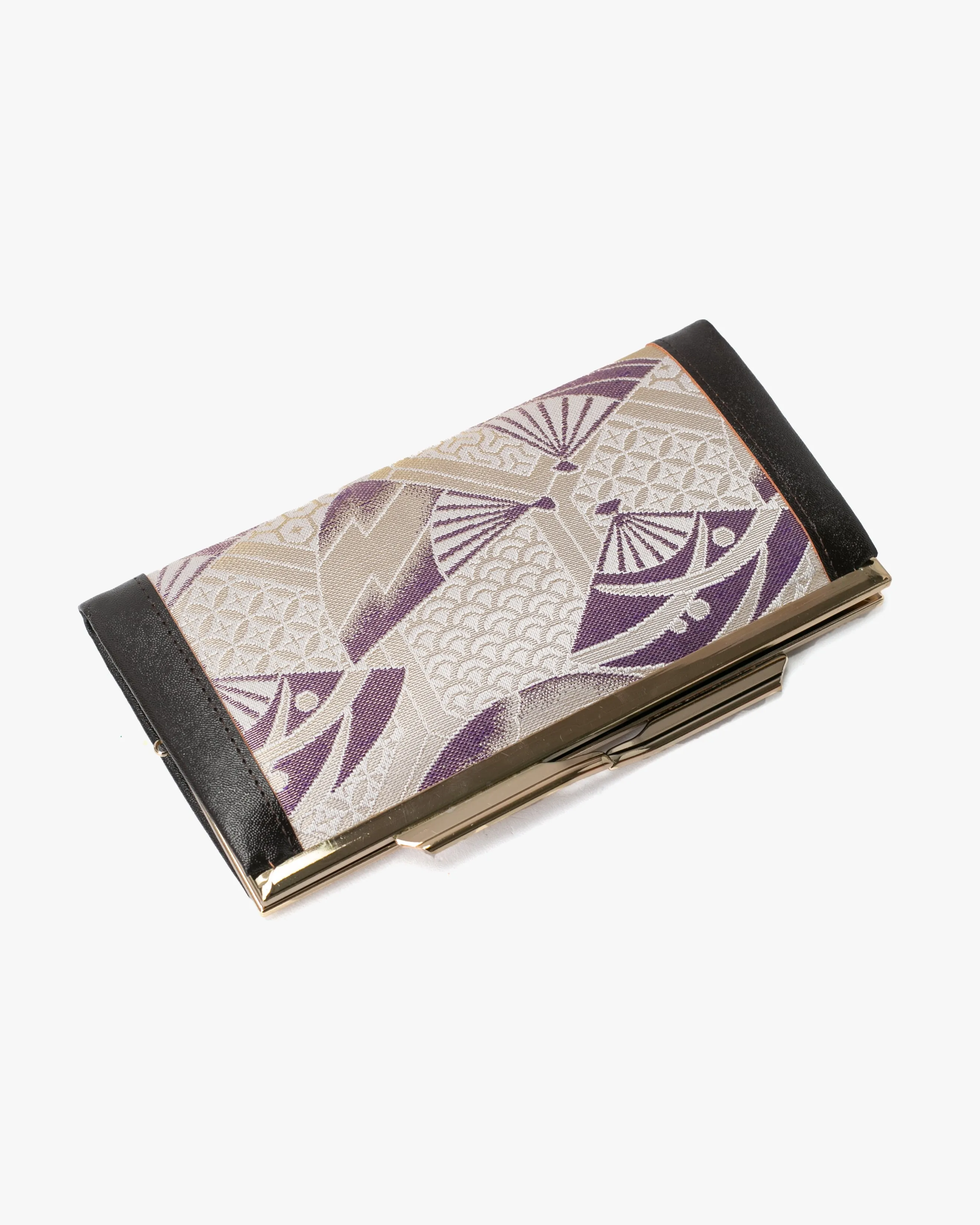 Vintage Bag, Clutch, Purple and Cream Fans