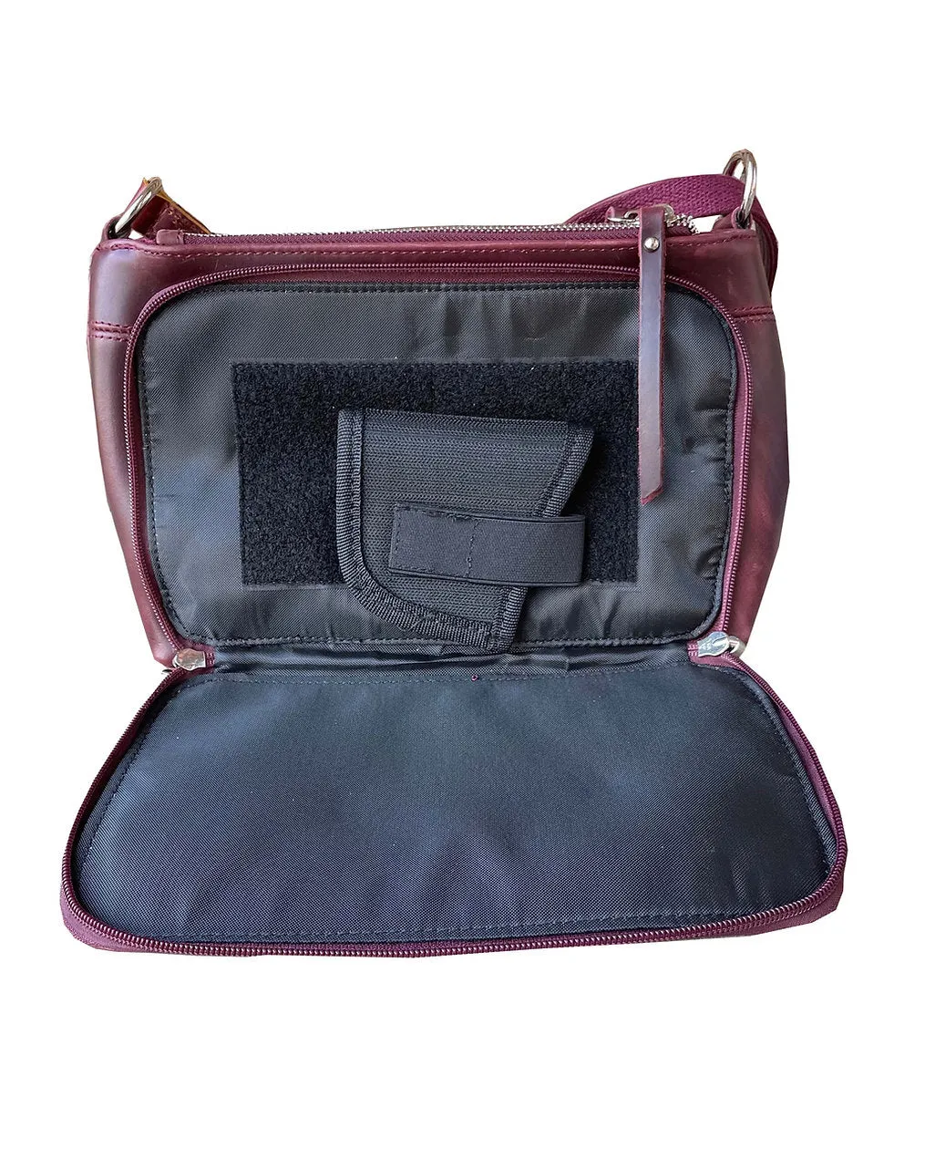 Wax and Oiled Cowhide Compact Concealed Carry Crossbody Purse