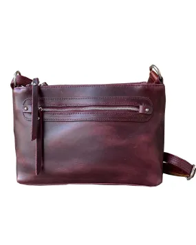 Wax and Oiled Cowhide Compact Concealed Carry Crossbody Purse