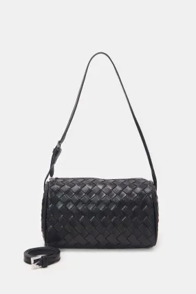 Women Black Textured Handbag