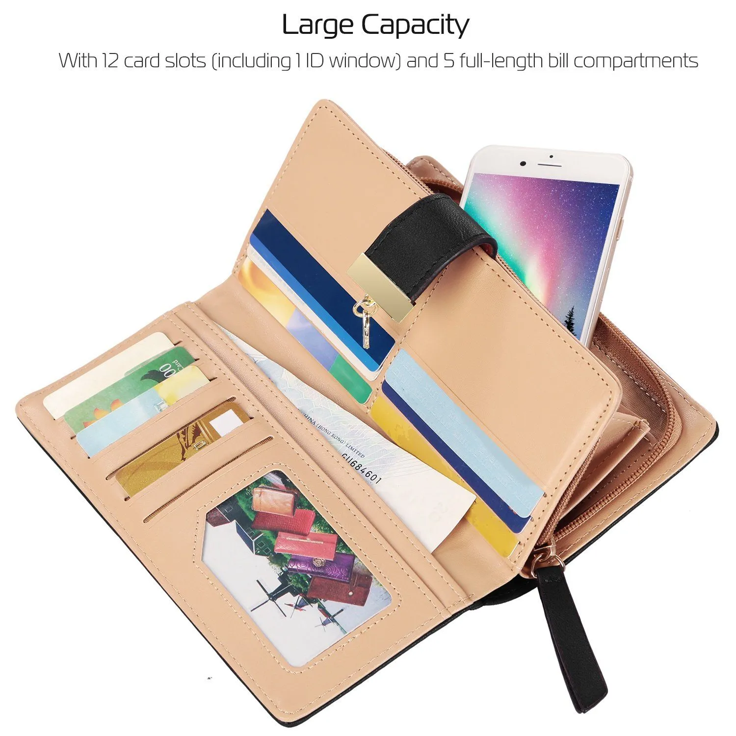 Women Wallet PU Leather Lady Long Purse
