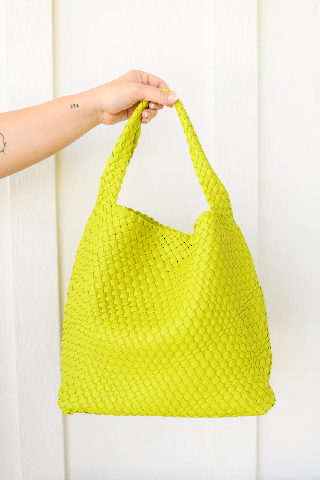 Woven and Worn Tote and Clutch in Citron - 11/25