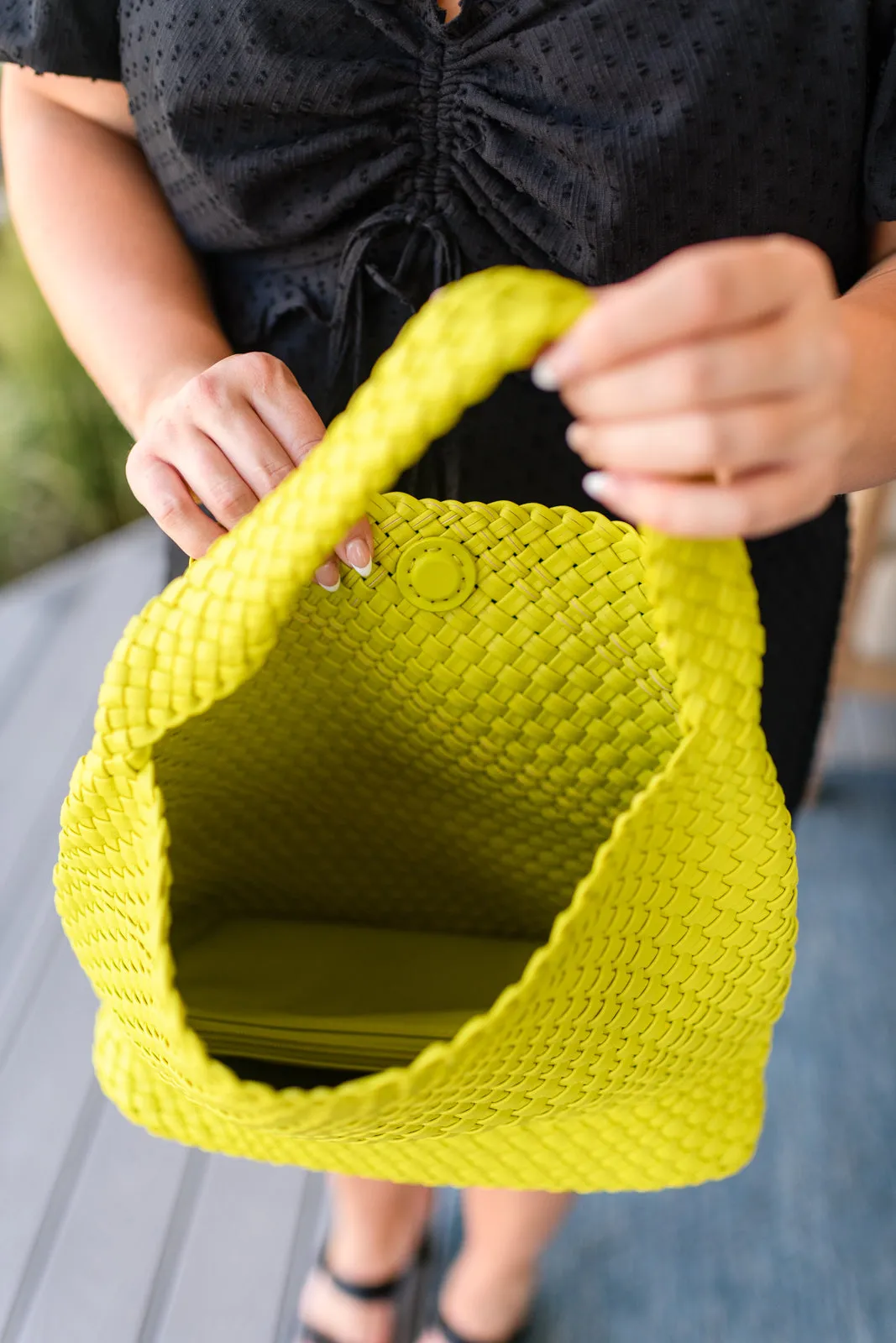 Woven and Worn Tote and Clutch in Citron - 11/25