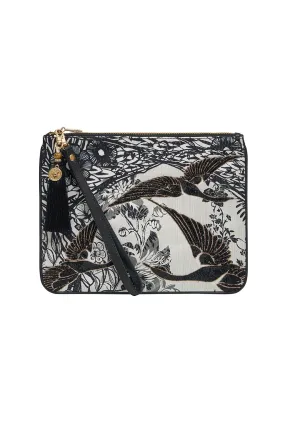 ZIP TOP CLUTCH SILVER LININGS